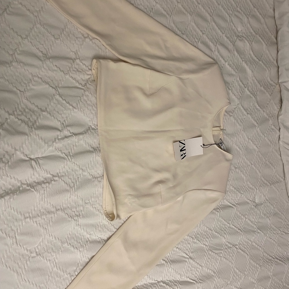 Zara Crop Top Padded Shoulders